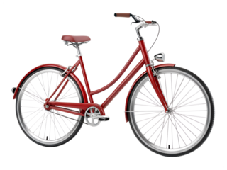Red bicycle isolated on transparent background
