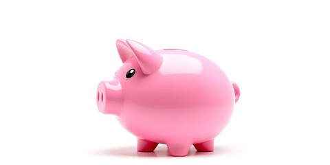 Pink piggy bank isolated on white background, vector illustration,  savings,  graphic