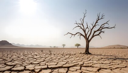 Desolate landscape of drought-stricken earth pollution impact arid environment aerial view climate change concept