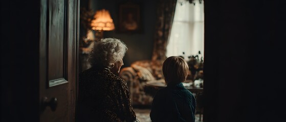 A man and a boy are sitting on a couch