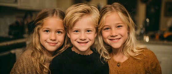 Three girls are smiling and posing for a picture