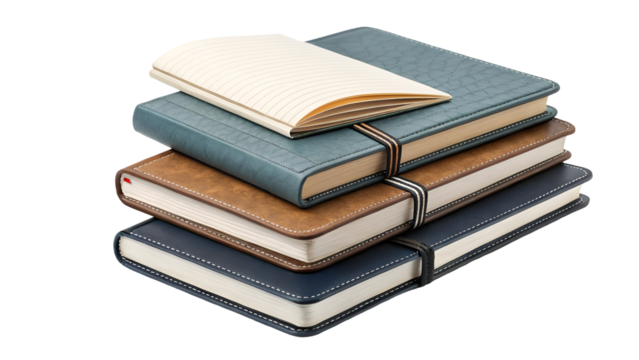 stack of books isolated on transparent background - Powered by Adobe
