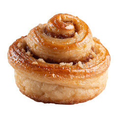 Fototapeta premium Delicious cinnamon roll pastry isolated on png transparent background