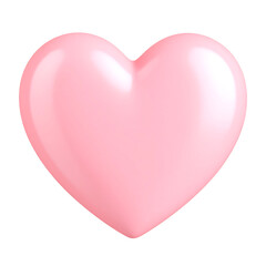 3D heart icon render in glossy plastic clay style, bright red color, isolated on white background, modern love and like symbol for app UI UX design or Valentine theme illustration

