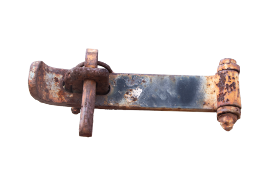 Rusty iron lock isolated on white background. - Powered by Adobe