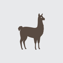 Obraz premium Majestic Llama Silhouette Elegant Animal Vector Graphic