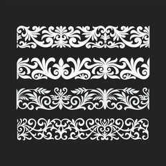 Fototapeta premium Floral ornament border seamless