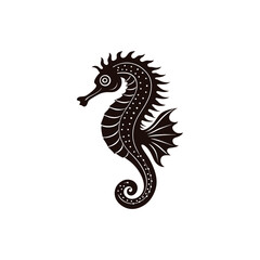 Obraz premium Elegant Seahorse Illustration A Detailed Vector Graphic Design