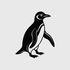 Fototapeta premium Majestic Penguin Elegant Black and White Bird Illustration