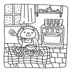 Little Cuddles &ndash; Bold and Easy Coloring Pages | Fun & Adorable Designs | Line art vector illustration | Cute and Comfy Coloring Page | Little Cuddles Animal coloring page