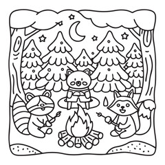 Little Cuddles – Bold and Easy Coloring Pages | Fun & Adorable Designs | Line art vector illustration | Cute and Comfy Coloring Page | Little Cuddles Animal coloring page