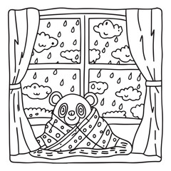 Little Cuddles – Bold and Easy Coloring Pages | Fun & Adorable Designs | Line art vector illustration | Cute and Comfy Coloring Page | Little Cuddles Animal coloring page