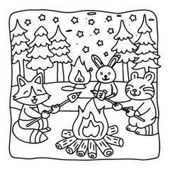 Little Cuddles – Bold and Easy Coloring Pages | Fun & Adorable Designs | Line art vector illustration | Cute and Comfy Coloring Page | Little Cuddles Animal coloring page