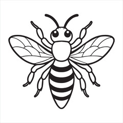 Fototapeta premium Honeybee silhouette vector illustration logo sticker