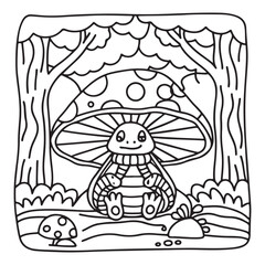 Little Cuddles &ndash; Bold and Easy Coloring Pages | Fun & Adorable Designs | Line art vector illustration | Cute and Comfy Coloring Page | Little Cuddles Animal coloring page