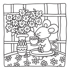 Little Cuddles – Bold and Easy Coloring Pages | Fun & Adorable Designs | Line art vector illustration | Cute and Comfy Coloring Page | Little Cuddles Animal coloring page