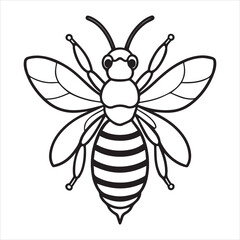 Obraz premium Honeybee silhouette vector illustration logo sticker