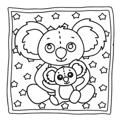 Little Cuddles – Bold and Easy Coloring Pages | Fun & Adorable Designs | Line art vector illustration | Cute and Comfy Coloring Page | Little Cuddles Animal coloring page