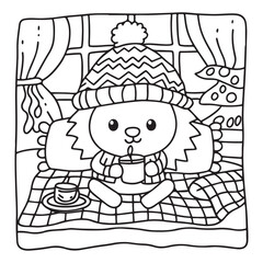 Little Cuddles – Bold and Easy Coloring Pages | Fun & Adorable Designs | Line art vector illustration | Cute and Comfy Coloring Page | Little Cuddles Animal coloring page