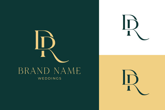 Elegant DR Wedding Monogram Logo and Luxury Wedding Brand Identity