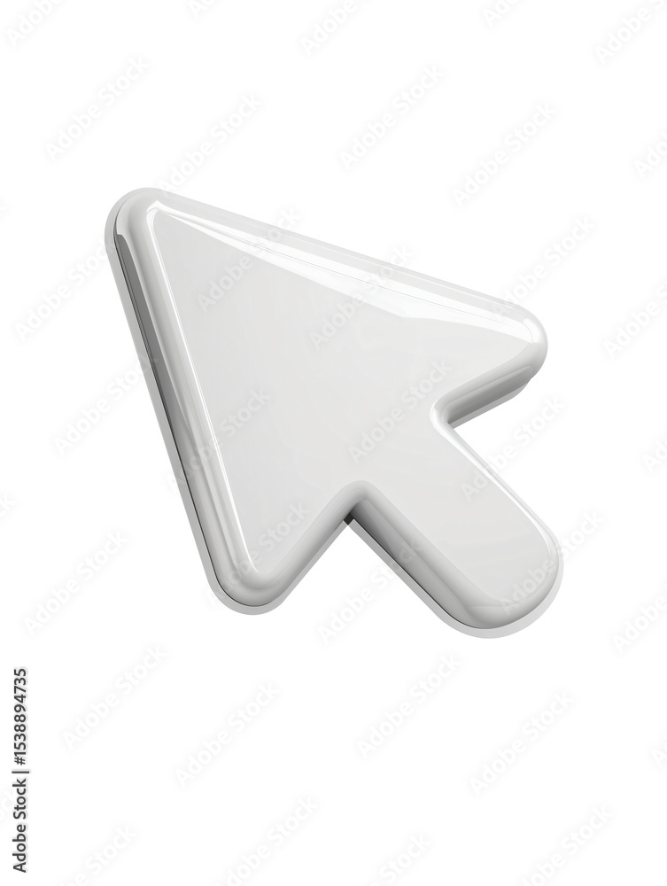 Fototapete A white computer cursor, representing digital navigation and interaction. The arrow, positioned for a clear representation of clicking or selecting on a computer screen.