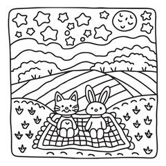 Little Cuddles – Bold and Easy Coloring Pages | Fun & Adorable Designs | Line art vector illustration | Cute and Comfy Coloring Page | Little Cuddles Animal coloring page