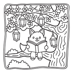 Little Cuddles – Bold and Easy Coloring Pages | Fun & Adorable Designs | Line art vector illustration | Cute and Comfy Coloring Page | Little Cuddles Animal coloring page