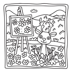 Little Cuddles – Bold and Easy Coloring Pages | Fun & Adorable Designs | Line art vector illustration | Cute and Comfy Coloring Page | Little Cuddles Animal coloring page