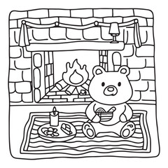 Little Cuddles – Bold and Easy Coloring Pages | Fun & Adorable Designs | Line art vector illustration | Cute and Comfy Coloring Page | Little Cuddles Animal coloring page