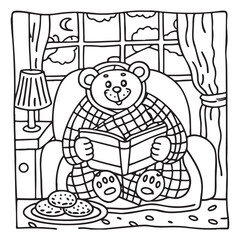 Little Cuddles – Bold and Easy Coloring Pages | Fun & Adorable Designs | Line art vector illustration | Cute and Comfy Coloring Page | Little Cuddles Animal coloring page | Print