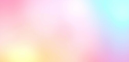 Obraz premium Pastel rainbow gradient background with soft pink, blue, and yellow hues, blurred texture, gradient, blur