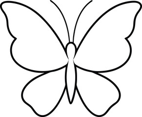 Fototapeta premium butterfly icon line art vector illustration on transparent background
