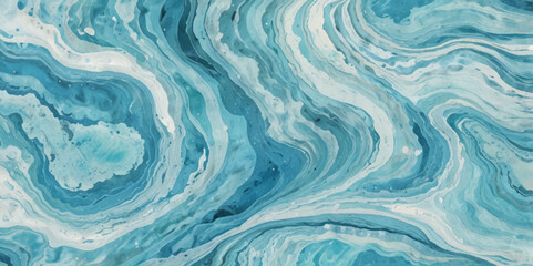 Obraz premium Blue ocean wave background. Blue and white water ocean background. Wavy line background. Hand drawn watercolour ocean background. Vector illustration