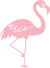Flamingo clip art design on plain white transparent isolated background for sign, decal, card, shirt, hoodie, sweatshirt, apparel, tag, mug, icon, poster or badge