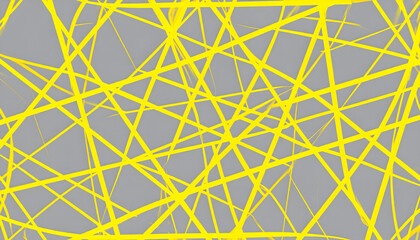 Abstract Yellow Lines on Grey Background Modern Geometric Art