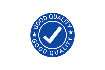 Blue Good Quality Seal PNG – Verified Badge with Checkmark Symbol”