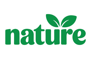 Vibrant Green "Nature" Logo with Leaves