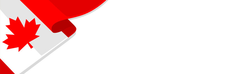 Canada banner template. Template banner with Canadian flag and some empty space for text