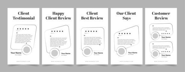 Client review template, Clean client testimonial layout design