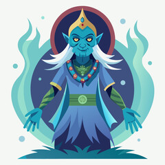 halloween witch with a broom