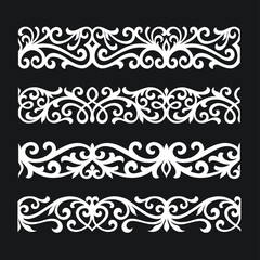 Floral ornament border seamless