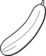 cucumber icon line art vector illustration on transparent background	
