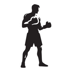 boxer vector silhouette clip art logo design illustration