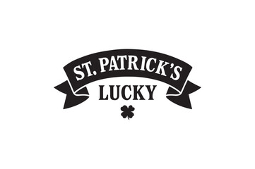 Obraz premium st patrick’s banner silhouette vector art illustration on white background