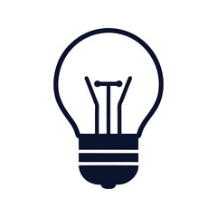 Obraz premium Innovative Black and White Vector Light Bulb Icon for Ideas, Creative Designs, and Technology Projects