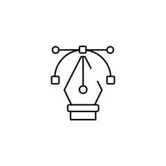 Pen Tool icon design with white background stock illustration