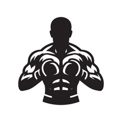 boxer vector silhouette clip art logo design illustration