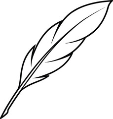 Obraz premium feather icon line art vector illustration on transparent background 