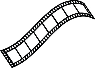 film strip icon line art vector illustration on transparent background