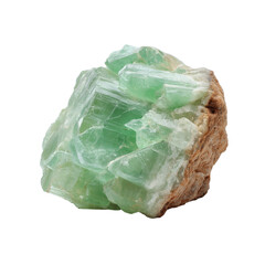 Fototapeta premium raw green beryl crystal mineral isolated on white or transparent background 